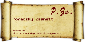 Poraczky Zsanett névjegykártya