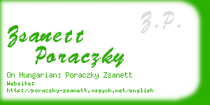 zsanett poraczky business card